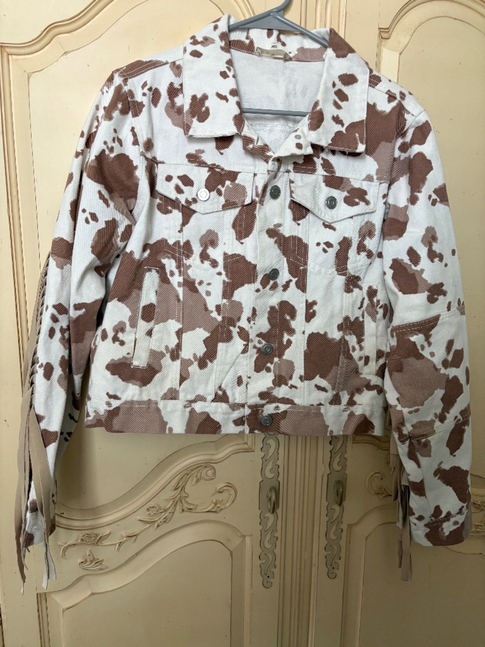 Gorgeous Cow Print Cotton Jean Jacket
